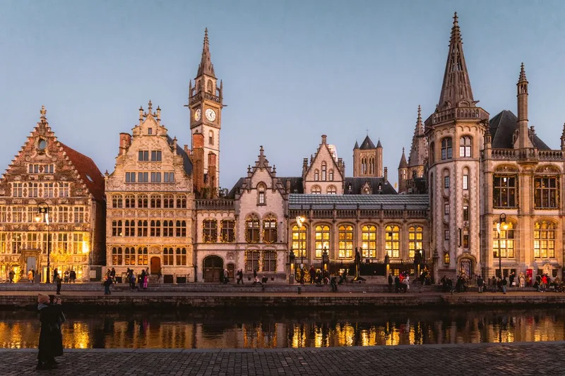 The Graslei waterfront in Ghent