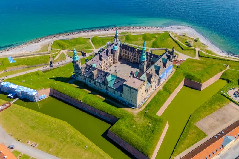Kronborg Castle at Helsingor beside the sound