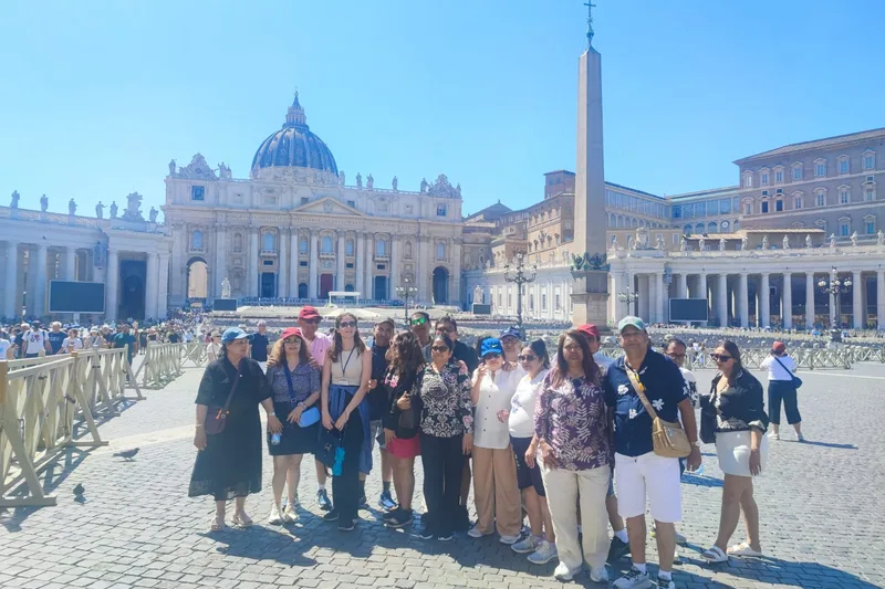 An HCG group in St Peter's Square at the Vatican