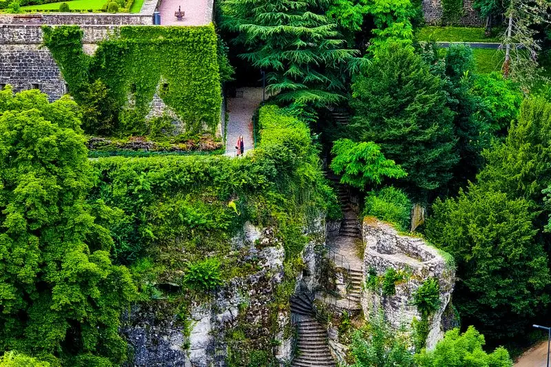 The terraced rock fortifications above the Alzette, Luxembourg City