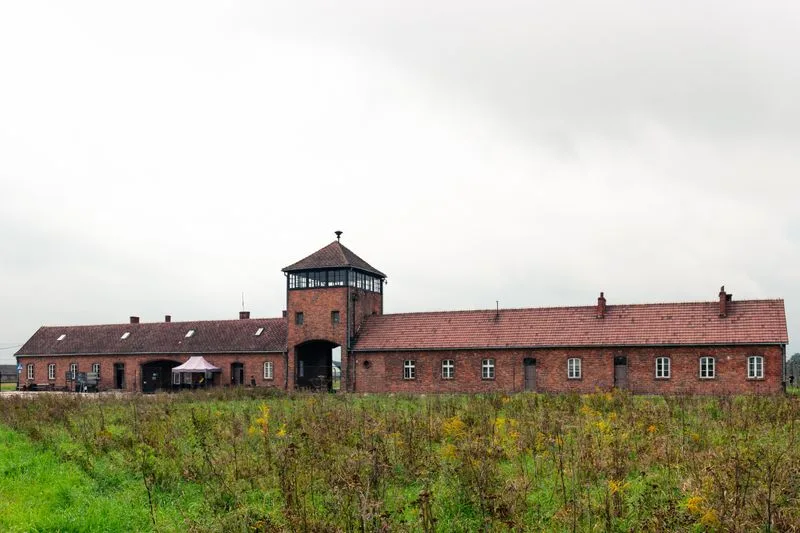 The memorial grounds at Auschwitz-Birkenau
